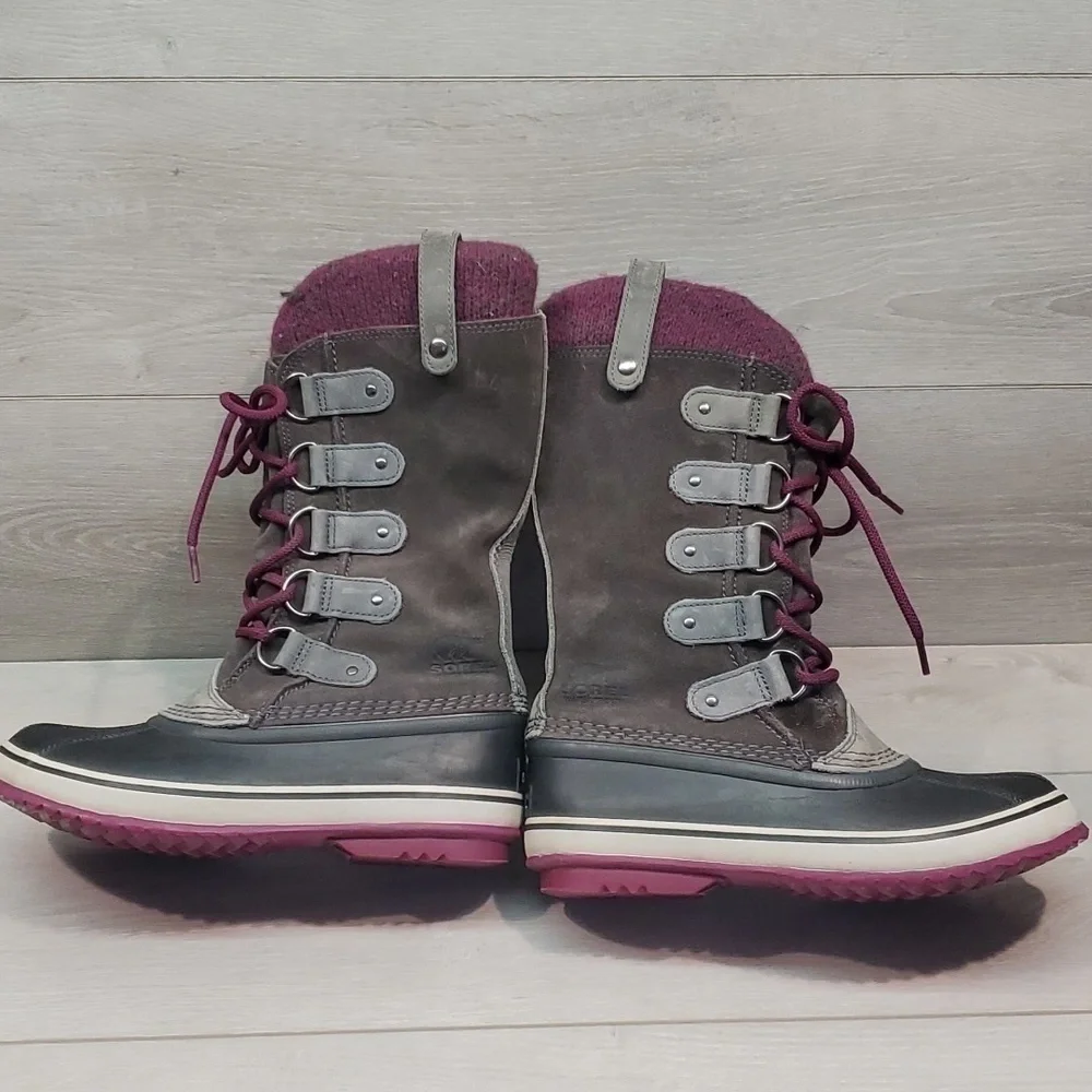 Sorel Women Joan Of Artic Tall Duck Rubber Waterproof Boots shoes sz 7.5